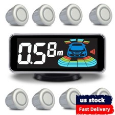 8 Parking Sensors Kit Parktronic Reverse Backup Radar System Ultrasonic Distance