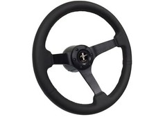 1984-2004 Ford Mustang Fox-body 6-bolt Black Leather Steering Wheel Kit Tri-bar