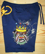 MENS ED HARDY BULLDOG NAVY BLUE DRAWSTRING SW...
