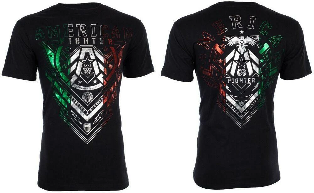 AMERICAN FIGHTER Men's T-Shirt KENDELTON Athletic Black Biker MMA S-4XL