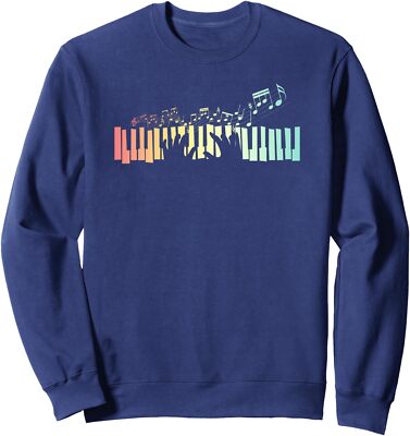 Pianist Keyboards Gift Idea Music Notes Piano Present Unisex Crewneck Sweatshirt