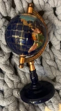 World Globe 11 Inch Fancy Desk office Display  World 🌎 Globe Metallic Blue