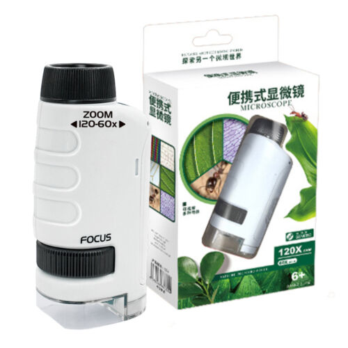 Mini Microscope For Kids Portable Microscope LED Lighting Small Handheld