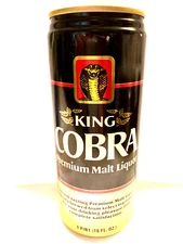 King Cobra Premium Malt Liquor 16 oz beer can bottom opened Empty
