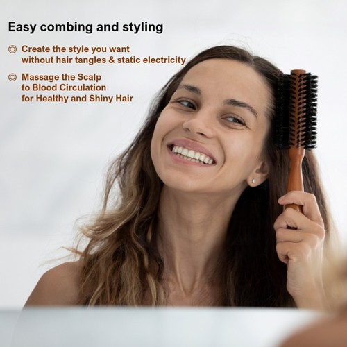 ARTMIO Round Hair Brush for Blow Dry, Curling Boar Bristle Aveda style brush - Picture 5 of 8