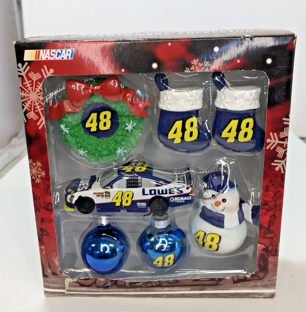 Nascar #48 Mini Christmas Ornament 7 Peice Set #199529 2011