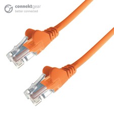Image of 20m RJ45 CAT6 UTP Stranded Flush Moulded LS0H Network Cable - 24AWG - Orange