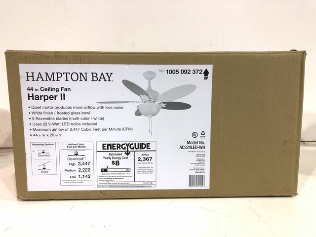 Hampton Bay Harper II 44 In. LED White 