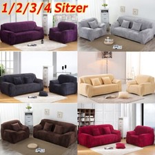 Stretch Samt Sofa Husse Sofabezug Abdeckung Überwürfe Universal 1/2/3/4 Sitzer