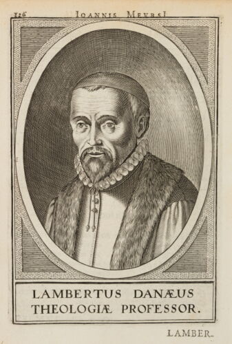Portrait des Lambert Daneau, Kupferstich Barock Porträt Unbekannt (17.Jhd)