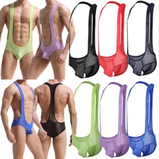  Men's Jumpsuit Wrestling Singlet Fashion Bodysuit Leotard Sports Fitness S-XL