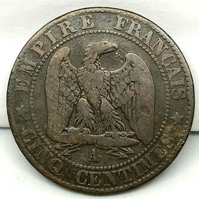 France Napoleon III Bronze 1855 A 5 Centimes Coin #2 KM# 777.1 | eBay