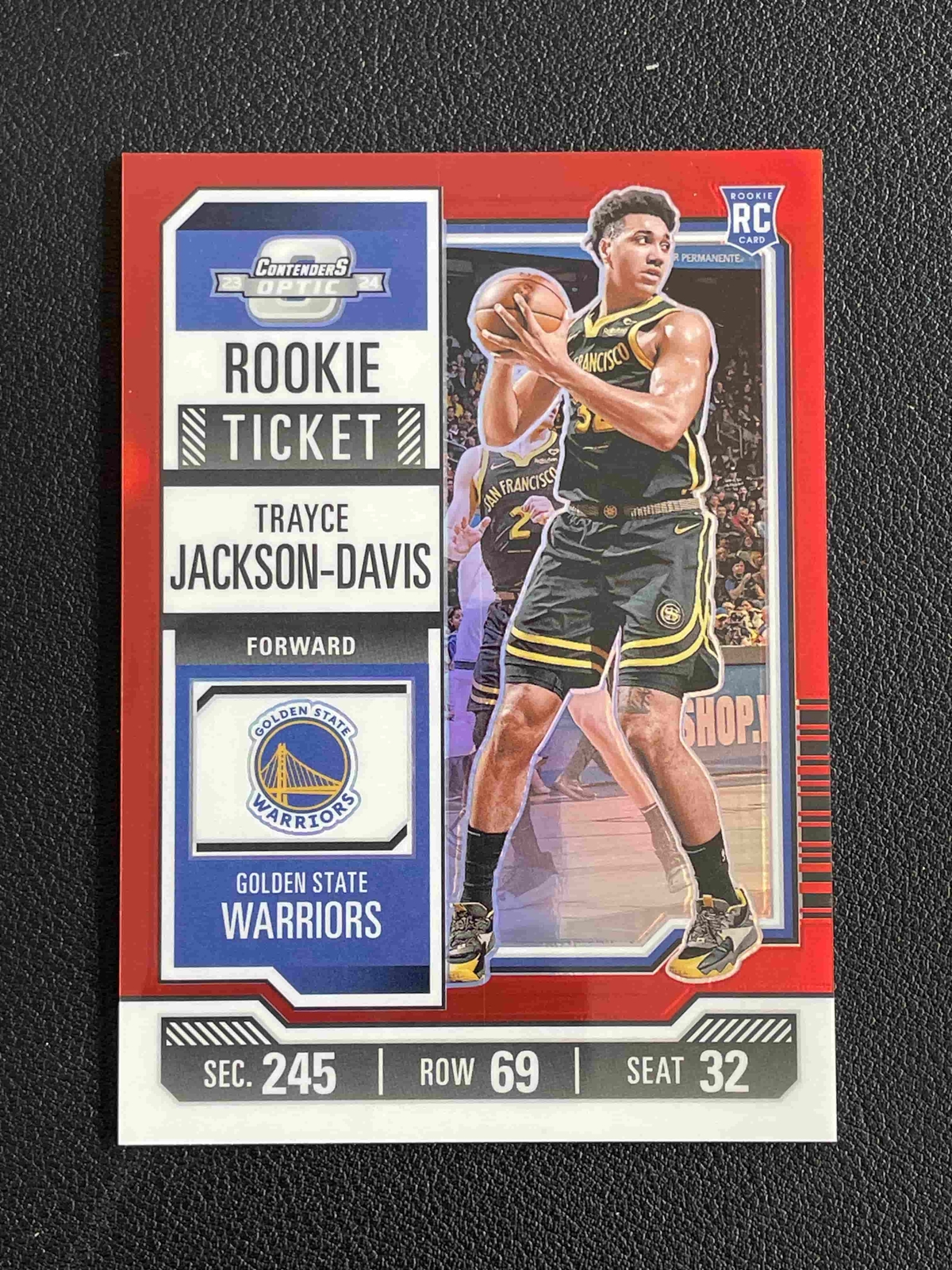 Trayce Jackson-Davis 2023-24 Contenders Optic Rookie Ticket Red Warriors RC #14