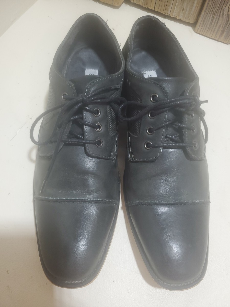 Steve Madden Jaceon Dark Gray Cap Toes Size 12 Casual Derby Man Shoes | Felix | Cap Toe Perforated Work Shoe main image 2