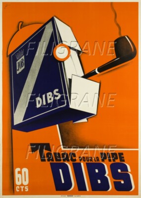 DIBS TABAK für PFEIFE RDCQ - POSTER HQ 50x70cm eines VINTAGE POSTERS