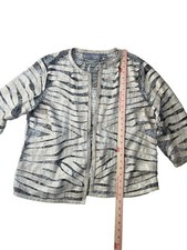 Chico's Travelers Size 2 Women's Zebra Print Open Front sheer Jacket