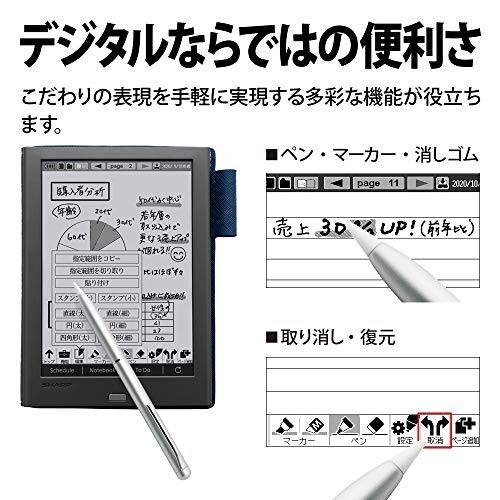 Sharp WG-PN1 Electronic Notebook E-Ink Display Digital Memo Japan NEW - Afbeelding 4 van 6