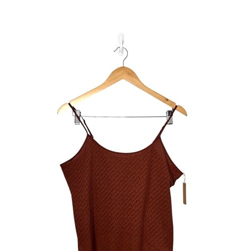 SKIMS Kim Kardashian Logo Mesh Cami Bodysuit Saffron Copper Brown Plus Size 2X - Picture 7 of 13