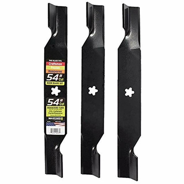 3 Set Riding Mower Blades 54" Deck Poulan Pro Craftsman Husqvarna Z254