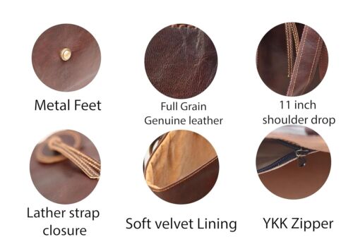 Women Genuine Leather Tote Shoulder Vintage Laptop Bag Casual Travel Purse - Picture 7 of 12
