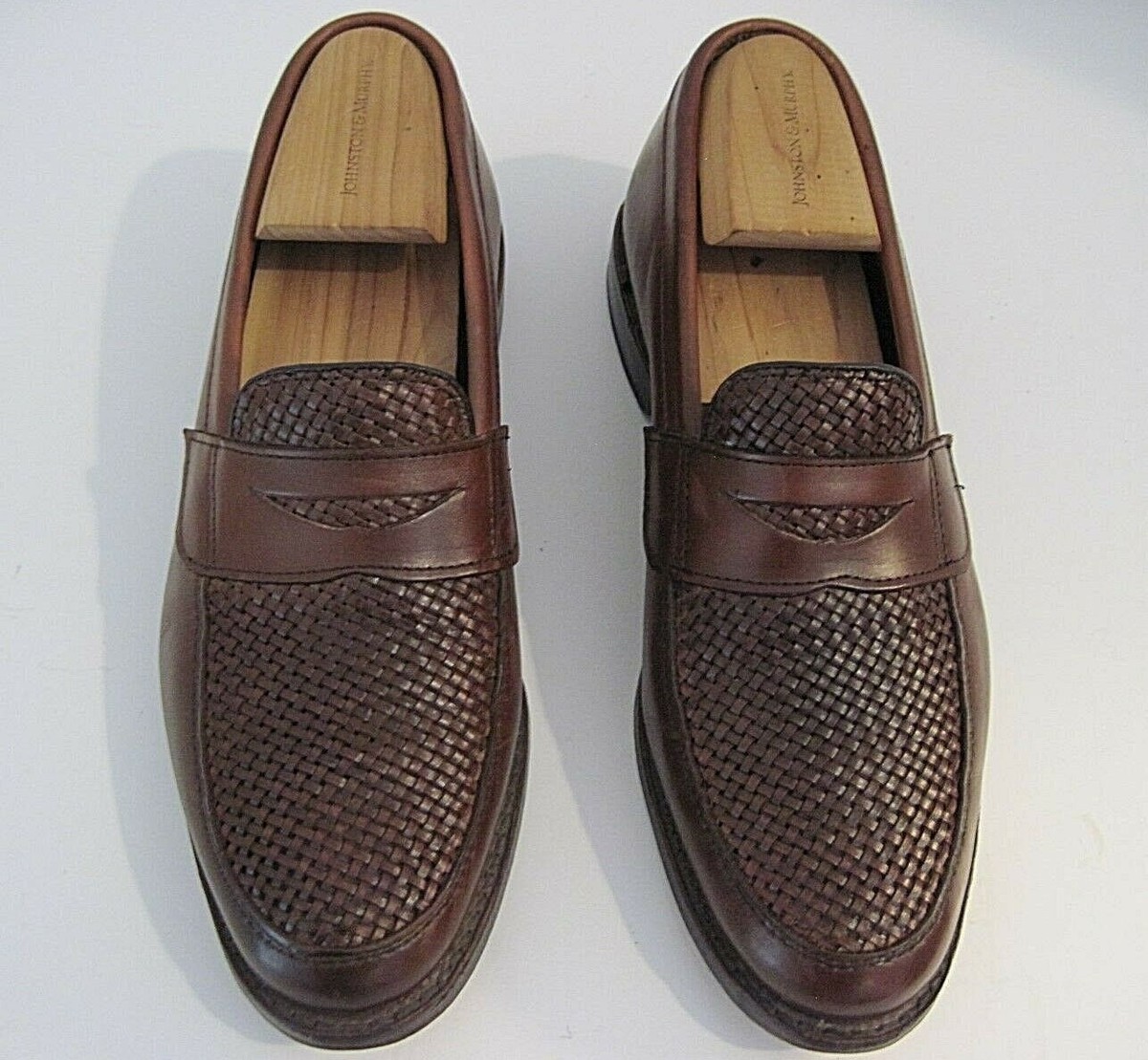 Allen Edmonds Shoes Mens Size 8.5 Brown Leather Woven Loafer Slip On Lake Bluff Men main image 3