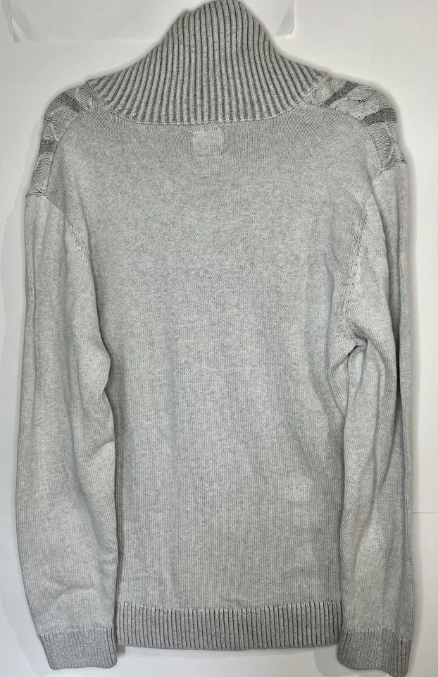 Suéter tejido con cable Bar III para hombre - gris - L ropa de invierno Normcore cierre de palanca Foto 2 de 3