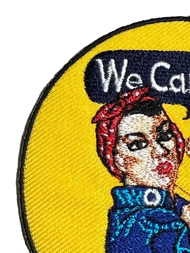 Rosie The Riveter Patrol Patch “We Can Do It” Iron On 3.5" Embroidered Woman VTG - Image 3 of 4