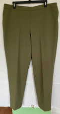 HUGO BOSS Tiluna Side-Zip 2 Slim-Leg Ponte Cropped Trousers WOMENS US 12 GREEN