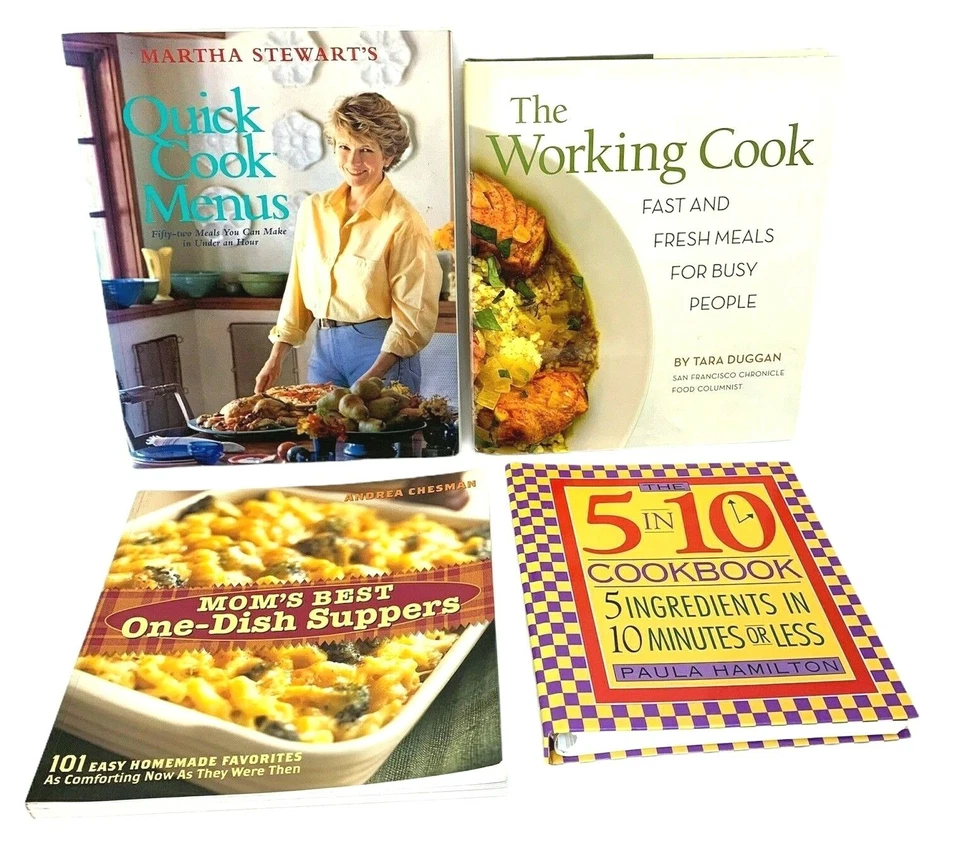 Lot of 4 Cookbooks Martha Stuart Moms Best Working Cook 5 in 10 Minutes Foto 2 de 4