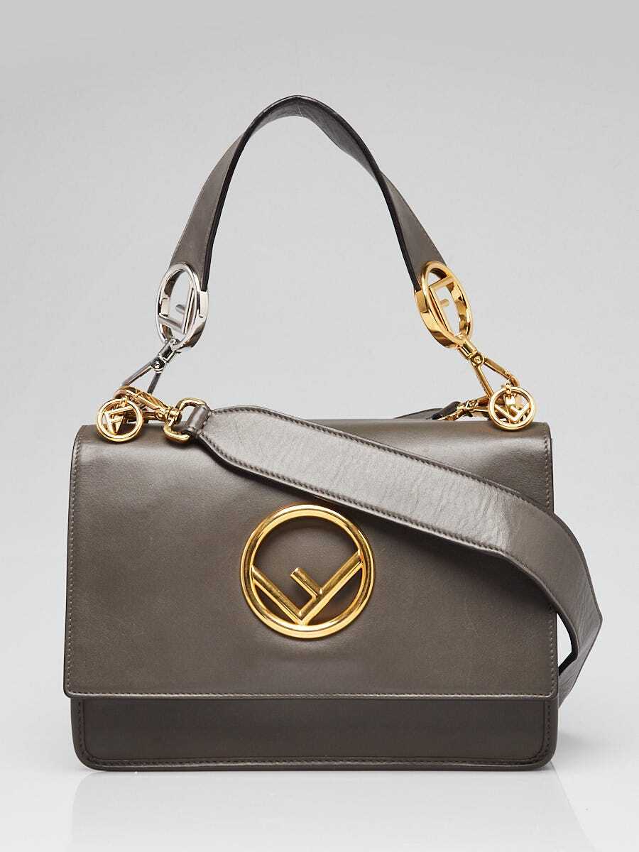 Fendi Grey Leather Kan I F Logo Shoulder Bag 8BT284 | eBay Fendi Grey Leather Kan I F Logo Shoulder Bag 8BT284 | eBay