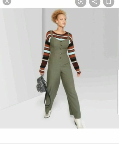 Womens Strappy Button Front Jumpsuit 