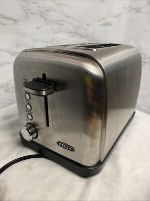 BELLA 2 Slice Toaster with Auto Shut Off - Extra Wide Slots, Crumb Tray, Defrost