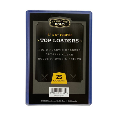 250ct Cardboard Gold 4x6 Top Loaders for Postcards/Photos - Clear Rigid PVC