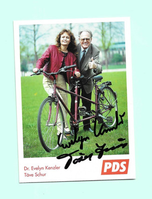 Evelyn Kenzler&Täve Schur PDS Autogrammkarte 10x15 original Autogramme