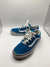 VANS Old Skool Unisex Kids 3 Sneaker Blue Suede Low Top Lace Up Skateboard Shoes