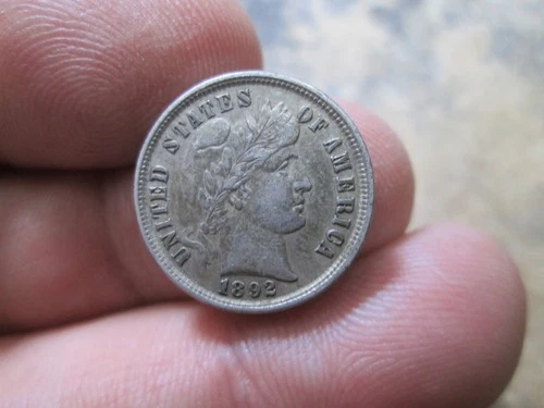 1892 US BARBER DIME IN EXTRA FINE CONDITION