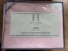 H Heritage Home 800 Thread Count Egyptian Cotton Blend King Sheet Set Pink