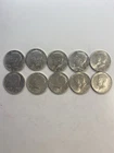 1964 Kennedy Half Dollar Silver Coins Lot of 10, 50C, 90% Silver, Uncertified