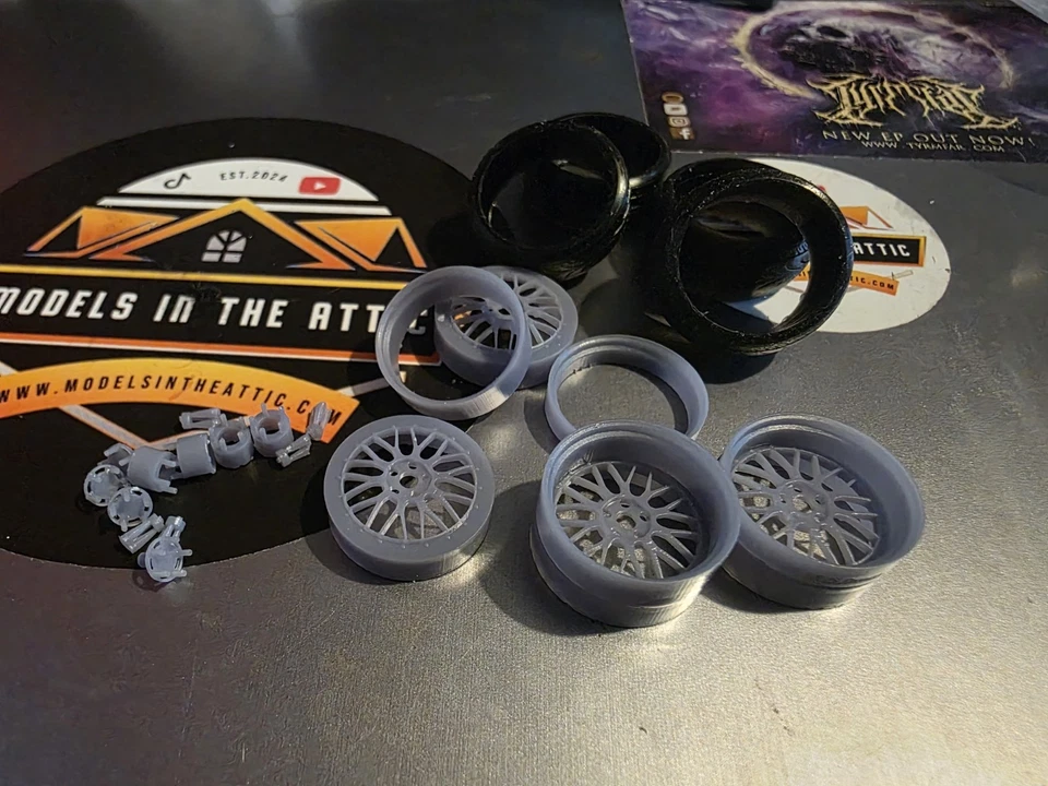 1/24 Scale BBS LM Staggered 3D Printed Wheels With RUBBER Tyres Diecast Model - Image 2 of 4
