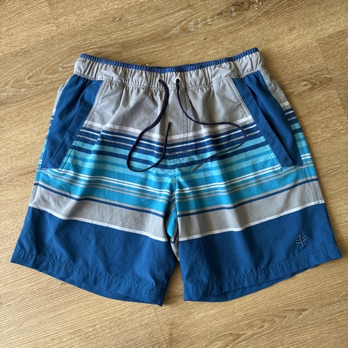 Coolibar Kahuna Badeshorts Herren S UPF 50+ blau gestreift Boardshorts - Bild 1 von 15