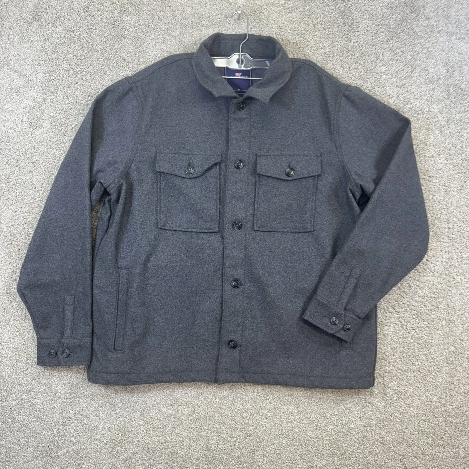 Vineyard Vines Shirt Jacket Mens XL Gray Wool Blend Button Up Shacket
Opens in a new window or tab