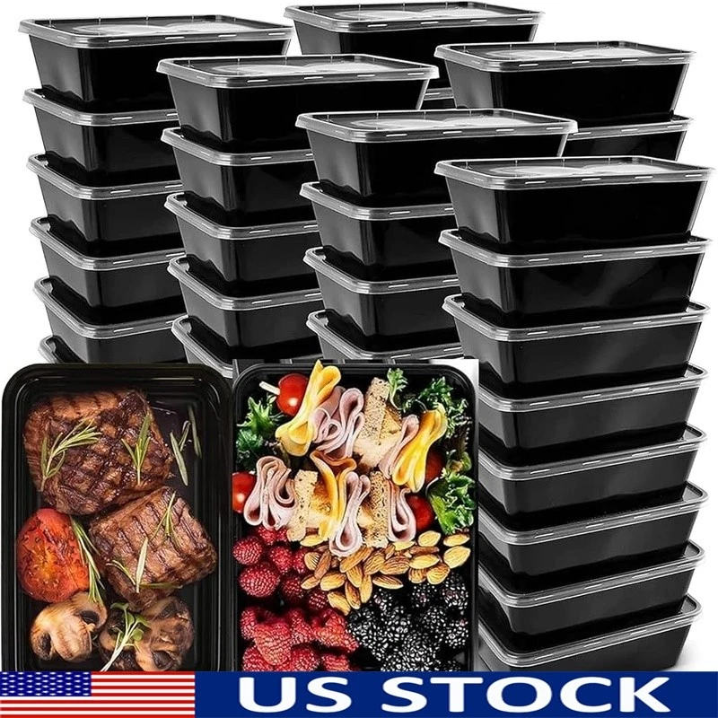Leakproof Meal Prep Containers 50 Pack Durable BPA Free Food Storage Box New