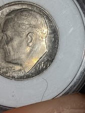 1969  D Dime  Mint Error  UNUSUAL one of a kind no other dime like this one