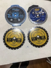 Spyder 7-1/4in 24-Tooth, 2 X Dewalt 24-Tooth, 1 Irwin 24-tooth.  4 In All