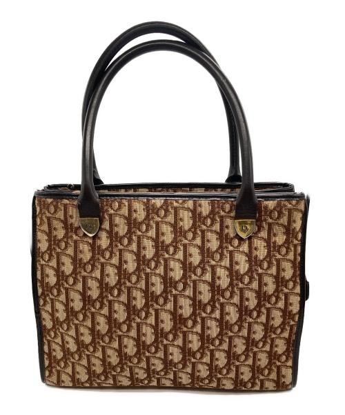 Dior Brown Leather Handbag with Signature Logo