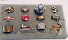 Vtg to Now Lot of Rings Size 7 Costume Jewelry Rhinestones & 1 925 w/Moonstone