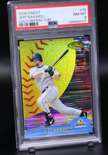 2000 Topps Finest #10 Jeff Bagwell Gold Refractor Pop 1 PSA 8