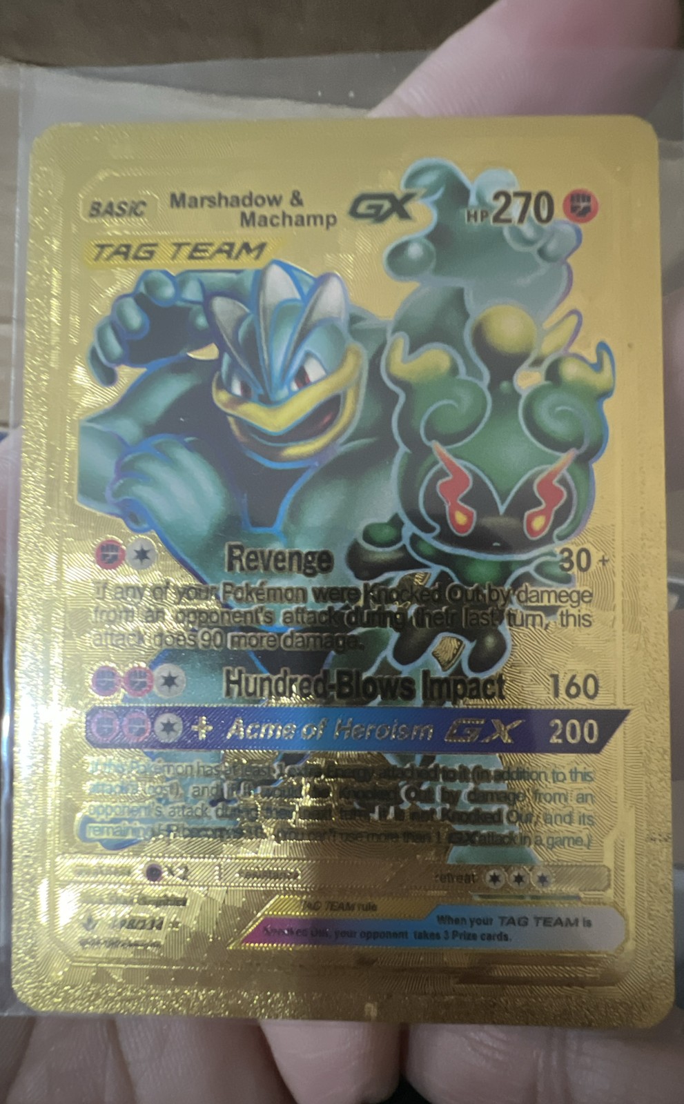 Marshadow & Machamp GX (Full Art) 198/214 Sm-Unbroken Bonds Holo🔥🔥🔥🔥