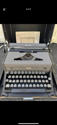 Vintage 1930's Royal Model O Portable Typewriter Black 