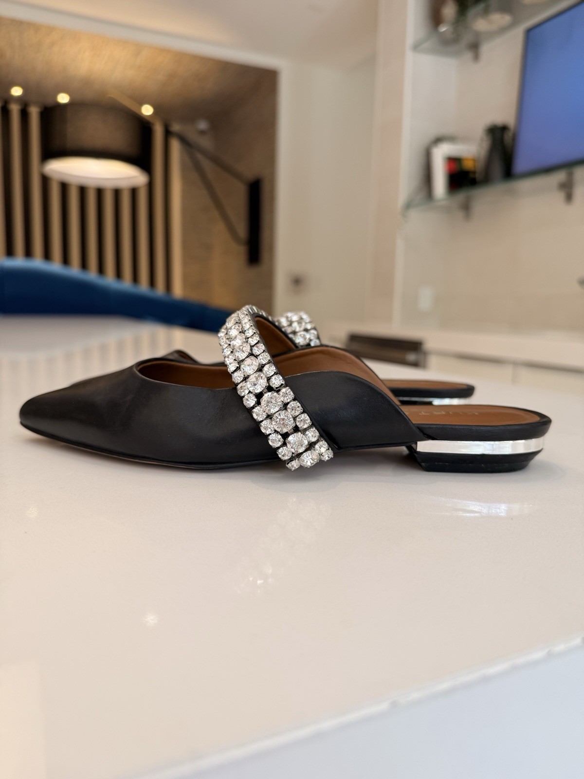 Kurt Geiger London Princely Crystal Rhinestone Strap Pointed Toe Mules EU 36 (6) image 7
